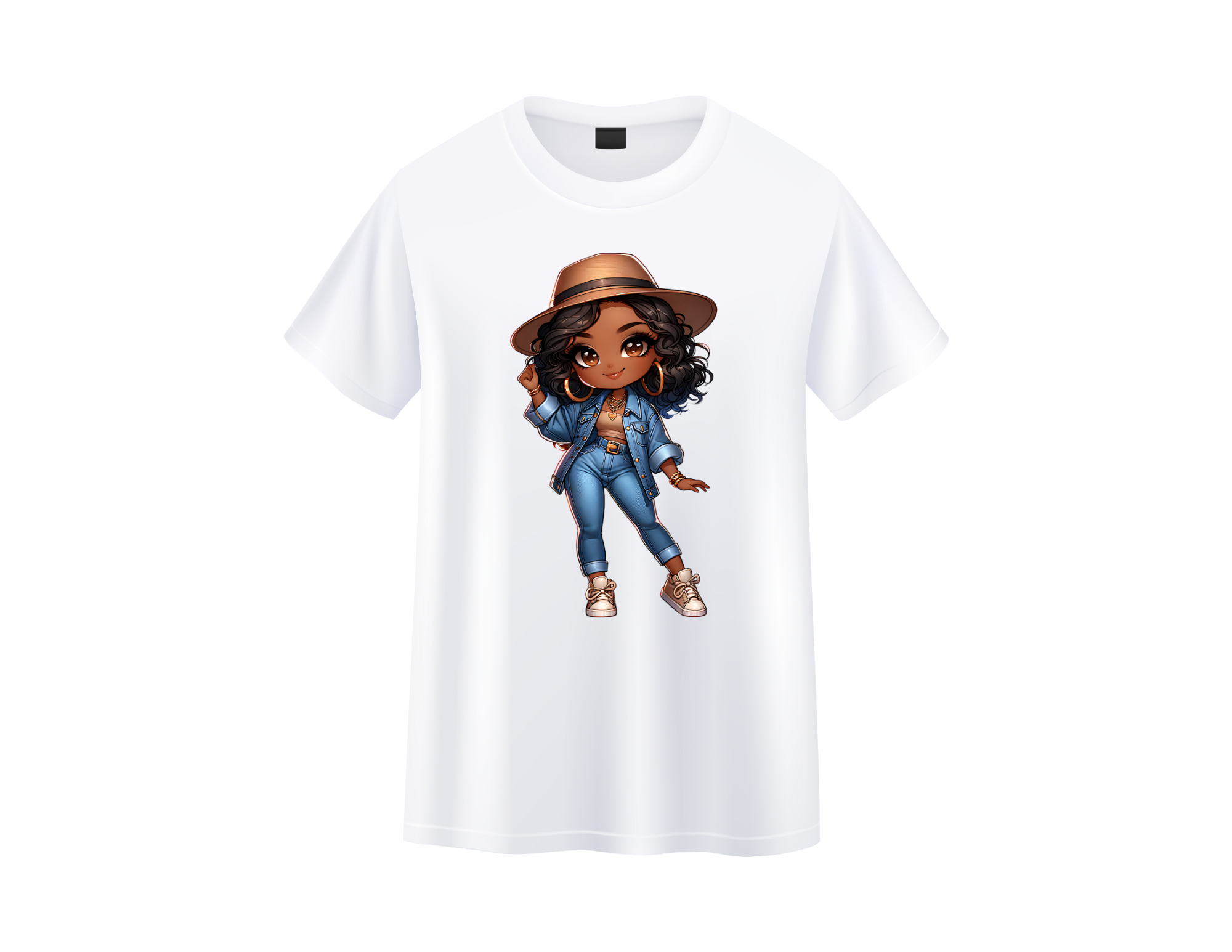 Black Girl 3 Denim tshirt
