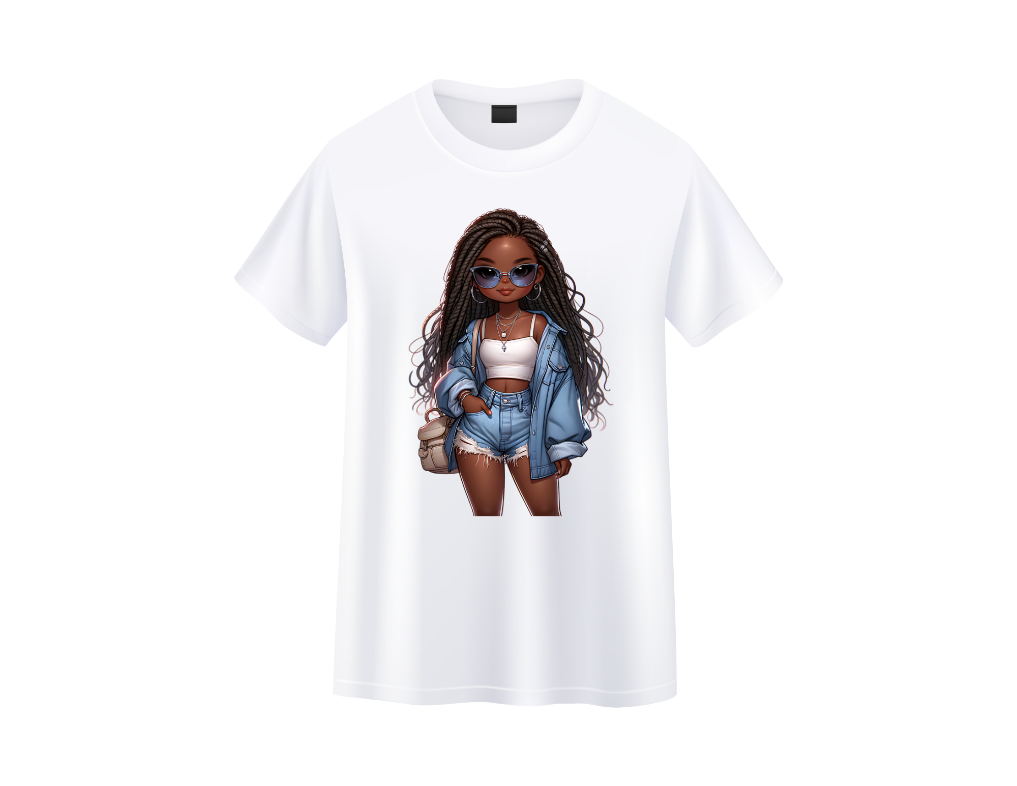 Black Girl 5 Denim tshirt