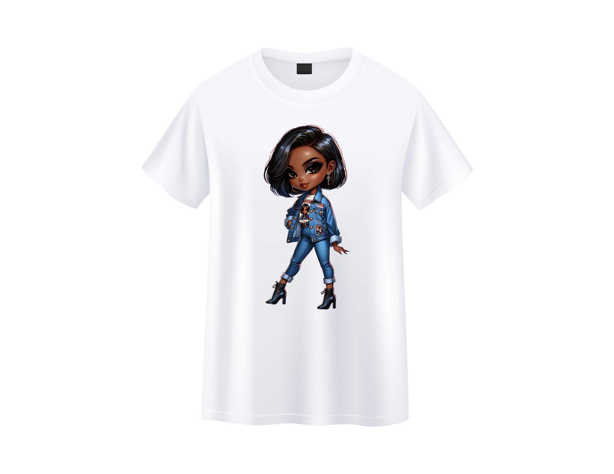 Black Girl 6 Denim tshirt