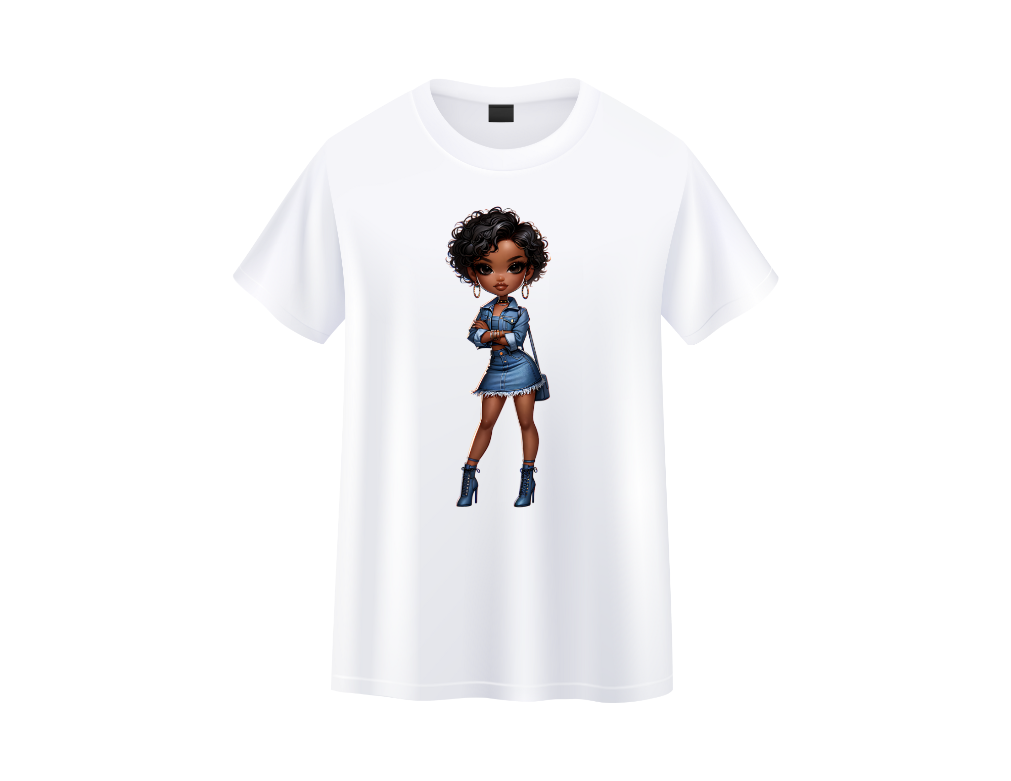 Black Girl 7 Denim tshirt